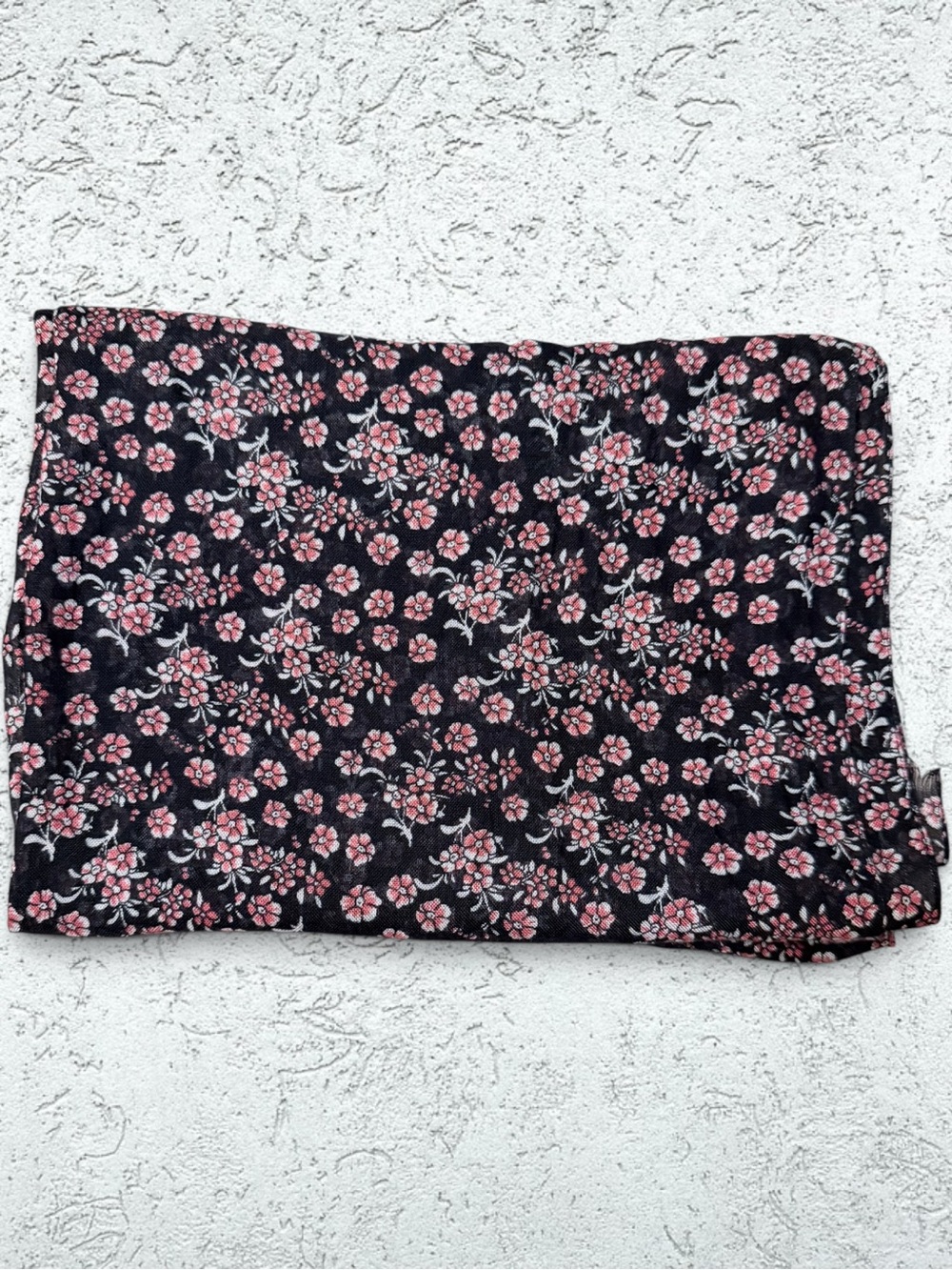 🌻Modal Black Floral Scarf Made In Italy